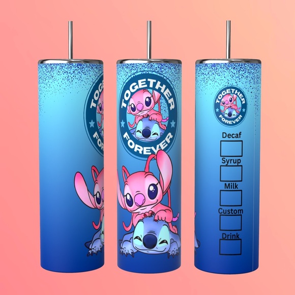 TOGETHER FOREVER 20oz STAINLESS STEEL SUBLIMATED TUMBLER HIS& HERS - Picture 10 of 11